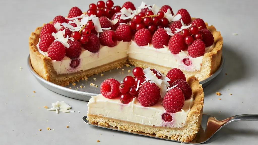 Tarta z Kokosem i Czerwonymi Owocami