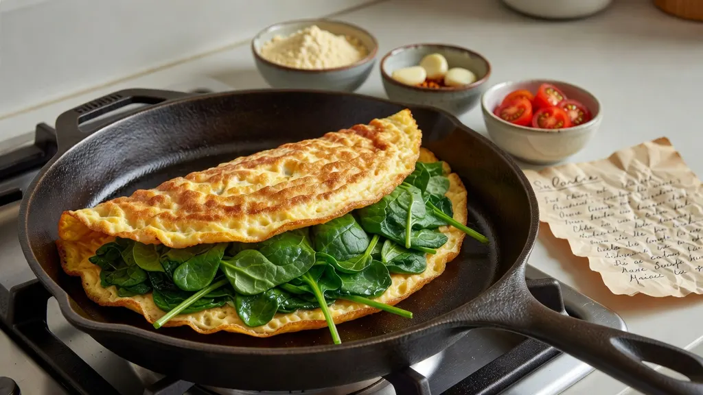 Weganski Omlet Ze Szpinakiem